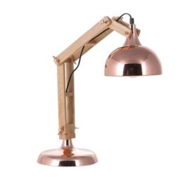 Wyld and Coco Copper and Wood Desk Lamp with Adjustable Swing Arm - thumbnail 2
