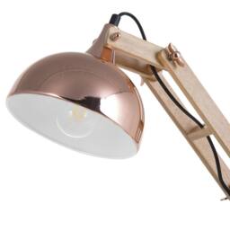 Wyld and Coco Copper and Wood Desk Lamp with Adjustable Swing Arm - thumbnail 4
