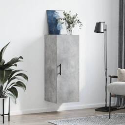 Berkfield Home Wall Mounted Cabinet Concrete Grey 34.5x34x90 cm - thumbnail 3