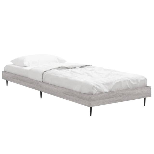 Berkfield Home Durable Bed Frame Grey Sonoma 75x190 cm Small Single Engineered Wood - image 1