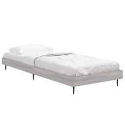Berkfield Home Durable Bed Frame Grey Sonoma 75x190 cm Small Single Engineered Wood - thumbnail 1