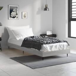 Berkfield Home Durable Bed Frame Grey Sonoma 75x190 cm Small Single Engineered Wood - thumbnail 2