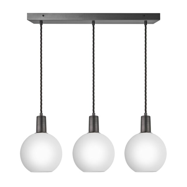 Industville Sleek Opal Glass Globe 3 Wire Cluster Lights - 7 inch - White - Size: Large - image 1