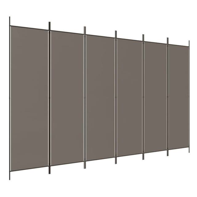 Berkfield Home 6-Panel Room Divider Anthracite 300x220 cm Fabric in Charcoal - image 1