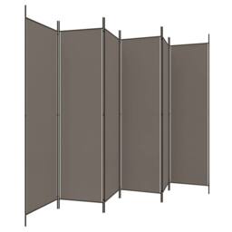 Berkfield Home 6-Panel Room Divider Anthracite 300x220 cm Fabric in Charcoal - thumbnail 4