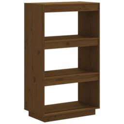 Berkfield Home Book Cabinet/Room Divider Honey Brown 60x35x103 cm Solid Wood Pine - Size: 60 x 35 x 103 cm - thumbnail 1