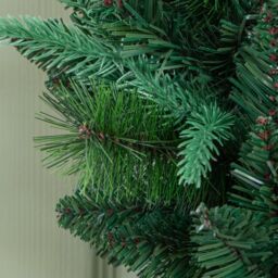 Samuel Alexander 50cm Hanging Artificial Green Norfolk Pine Christmas Wreath with PE & PVC Tips - thumbnail 7