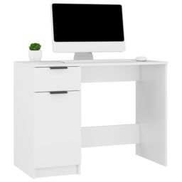 Berkfield Home Desk White 100x50x75 cm Engineered Wood - Size: 100 x 50 x 75 cm - thumbnail 4