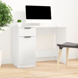 Berkfield Home Desk White 100x50x75 cm Engineered Wood - Size: 100 x 50 x 75 cm - thumbnail 3