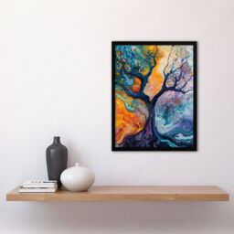 "Artery8 Abstract Tree Water Bubble Painting Framed Art Print - Size: W12"" x H16""" - thumbnail 4