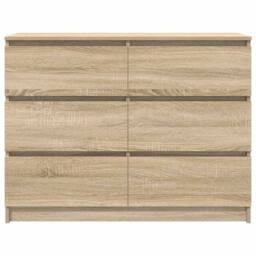 Berkfield Home Sideboard Sonoma Oak 100x35x76 cm Engineered Wood in Light Tan - Size: 100 x 35 x 76 cm - thumbnail 6