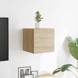Berkfield Home Wall Mounted TV Cabinet Sonoma Oak 30.5x30x30 cm in Light Tan - thumbnail 1