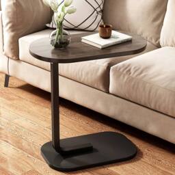 Hinsinc Black Walnut Compact C-shaped Sofa Side Laptop Table in Brown - Size: 0.6m2 - thumbnail 5