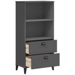 Berkfield Home Decorative Bookcase VIKEN Anthracite Grey 60x35x123 cm Engineered Wood in Dark Grey - Size: 60 x 35 x 123 cm - thumbnail 5