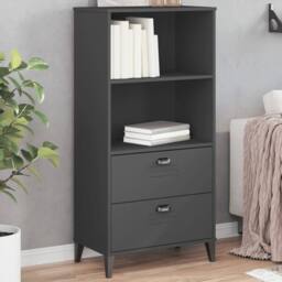 Berkfield Home Decorative Bookcase VIKEN Anthracite Grey 60x35x123 cm Engineered Wood in Dark Grey - Size: 60 x 35 x 123 cm - thumbnail 2