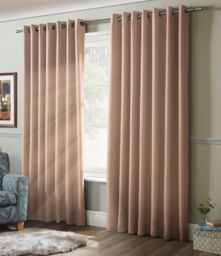 Luxury Living Plain Blackout Ring top Curtains in Pink - Size: 168 cm width x 137 cm drop - thumbnail 1
