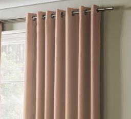 Luxury Living Plain Blackout Ring top Curtains in Pink - Size: 168 cm width x 137 cm drop - thumbnail 3