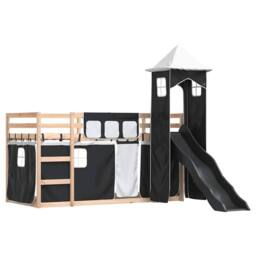 Berkfield Home Elegant Bunk Bed without Mattress with Slide White & Black 80x200 cm