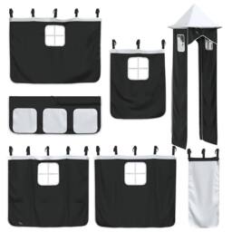 Berkfield Home Elegant Bunk Bed without Mattress with Slide White & Black 80x200 cm - thumbnail 6