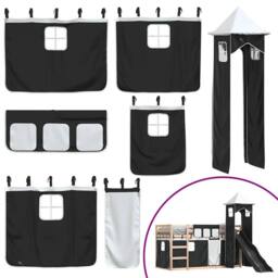 Berkfield Home Elegant Bunk Bed without Mattress with Slide White & Black 80x200 cm - thumbnail 5