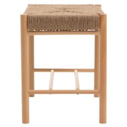 Orsina Durable Natural Rope Weave Small Bench, Solid Wooden Frame Garden Bench For Livingroom, Versatile Bench - thumbnail 3