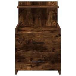 Berkfield Home Bedside Cabinets 2 pcs with 2 Drawers Smoked Oak 40x36.5x62 cm in Brown - thumbnail 4