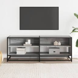 Berkfield Home TV Cabinet Grey Sonoma 120.5x40x46 cm Engineered Wood & Metal - thumbnail 3