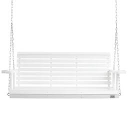 VEVOR Sturdy Wooden Porch Swing 5.5 Ft Heavy Duty Load Capacity White - Size: Small - thumbnail 2