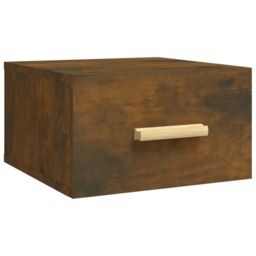 Berkfield Home Wall-mounted Bedside Cabinet Smoked Oak 35x35x20 cm in Brown - Size: 35 x 35 x 20 cm - thumbnail 2