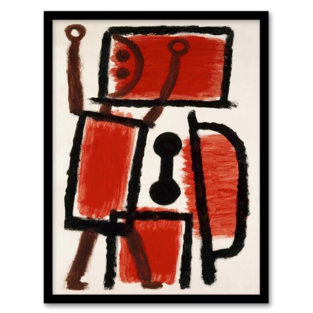Artery8 Paul Klee Framed Wall Art Print Locksmith Playful Abstract Painting in White - Size: A3 - image 1