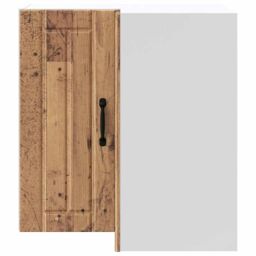 Berkfield Home Kitchen Wall Corner Cabinet Lucca Old Wood Engineered Wood in Brown - thumbnail 4