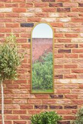 "MirrorOutlet Gold Metal Framed Arched Garden Wall Mirror 47"" X 16"" (120CM X 40CM) - Size: 1 Pack" - thumbnail 1