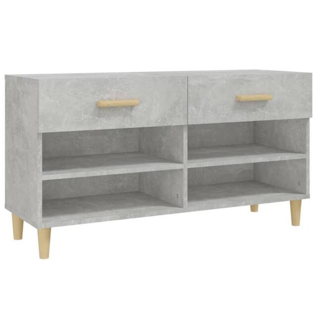 Berkfield Home Shoe Cabinet Concrete Grey 102x35x55 cm Engineered Wood - Size: 102 x 35 x 55 cm - image 1