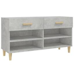 Berkfield Home Shoe Cabinet Concrete Grey 102x35x55 cm Engineered Wood - Size: 102 x 35 x 55 cm - thumbnail 1
