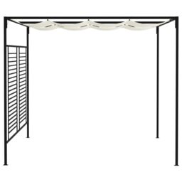 Berkfield Home Gazebo with Retractable Roof 3x4x2.3 m Cream 180 g/m ² in Beige - thumbnail 3