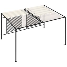 Berkfield Home Gazebo with Retractable Roof 3x4x2.3 m Cream 180 g/m ² in Beige - thumbnail 4