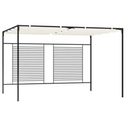 Berkfield Home Gazebo with Retractable Roof 3x4x2.3 m Cream 180 g/m ² in Beige - thumbnail 1