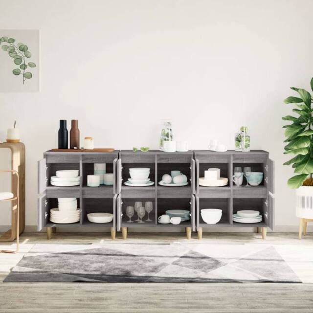 Berkfield Home Sideboards 3 pcs Grey Sonoma 60x35x70 cm Engineered Wood - Size: 60 x 35 x 70 cm - image 1