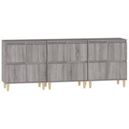 Berkfield Home Sideboards 3 pcs Grey Sonoma 60x35x70 cm Engineered Wood - Size: 60 x 35 x 70 cm - thumbnail 6
