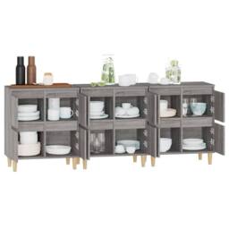 Berkfield Home Sideboards 3 pcs Grey Sonoma 60x35x70 cm Engineered Wood - Size: 60 x 35 x 70 cm - thumbnail 5