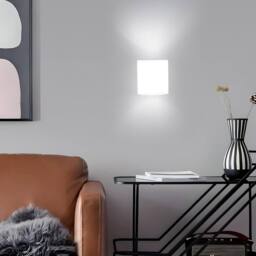 Goeco E27 Wood Interior Wall Light with Tri-Colour Bulb, Brown, Glass Shade in Brown - thumbnail 6