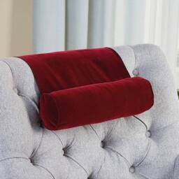 Coopers of Stortford Non-Slip Neck Cushion in Burgundy Velour