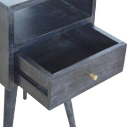 Direct Wicker Solid Wood Mini Ash Black Bedside, 1 Drawer, 1 Open Slot - Size: 1 Pack - thumbnail 5