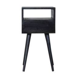 Direct Wicker Solid Wood Mini Ash Black Bedside, 1 Drawer, 1 Open Slot - Size: 1 Pack - thumbnail 7