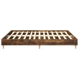 Berkfield Home Durable Bed Frame No Mattress Smoked Oak 200x200 cm Engineered Wood in Brown - thumbnail 6