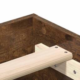 Berkfield Home Durable Bed Frame No Mattress Smoked Oak 200x200 cm Engineered Wood in Brown - thumbnail 8