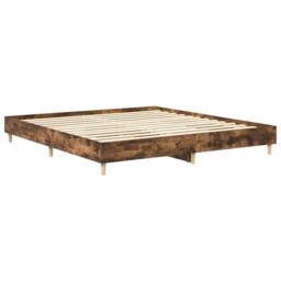 Berkfield Home Durable Bed Frame No Mattress Smoked Oak 200x200 cm Engineered Wood in Brown - thumbnail 7
