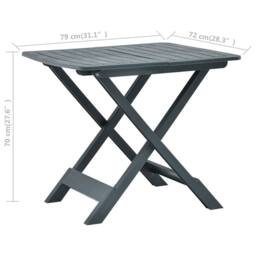 Berkfield Home Durable Folding Garden Table Green 79x72x70 cm Plastic - Size: 79 x 72 x 70 cm - thumbnail 7
