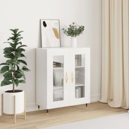 Berkfield Home Sideboard High Gloss White 69.5x34x90 cm Engineered Wood - thumbnail 1