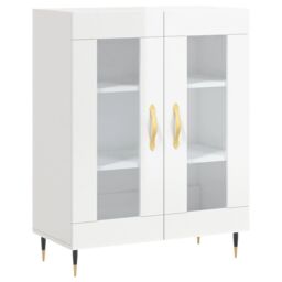 Berkfield Home Sideboard High Gloss White 69.5x34x90 cm Engineered Wood - thumbnail 2